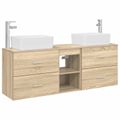 vidaXL Set kabinetov do kúpeľne 3 ks Dub sonoma 53 x 34,5 x 63 cm