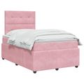 vidaXL Posteľ boxspring s matracom Ružová 120 x 200 cm Zamat