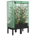 vidaXL Záhon s krytom na skleník ratanový vzhľad 80x40x140 cm