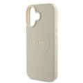Puzdro Guess GUHMP16SPGHSMME iPhone 16 béžové/béžové tvrdé puzdro Grained Ring MagSafe