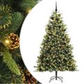 vidaXL Umelý vianočný stromček s pniškami Zelená 240 cm PVC a PE a kov