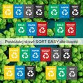 Taška na triedený odpad SORT EASY GLAS DE, 30x30x40cm, 36l SIXTOL