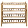 vidaXL Regál na topánky 68 x 28 x 63 cm Bambus Prírodná