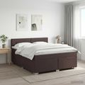 vidaXL Posteľ boxspring s matracom Tmavohnedá 140 x 200 cm Látka