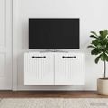 vidaXL Nástenná TV skrinka Biela s vysokým leskom 59,5 x 41 x 30 cm