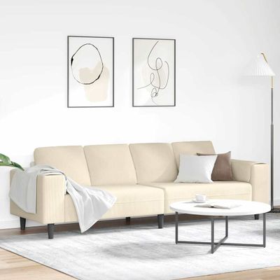 vidaXL Pohovka Krémová 250 x 77 x 76 cm Kordúrová tkanina