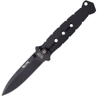 FOX knives FX-504 B HECTOR vreckový nôž 8,5 cm, celočierna, celooceľový