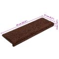 vidaXL Schodové rohože 5 ks 65x21x4 cm hnedé s obdĺžnikovým okrajom