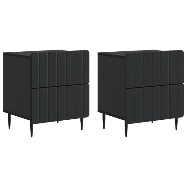 vidaXL Nočný stolík 2 pcs Čierna 43 x 34,5 x 49,5 cm Kompozitné drevo