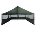 vidaXL Rodinný stan Armádna zelená 600 x 400 x 268 cm Polyester a oceľ