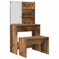 VidaXL súprava toaletného stolíka s LED diódou Old Wood