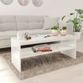 vidaXL Konferenčný stolík, lesklý biely 100x40x40 cm, kompozitné drevo