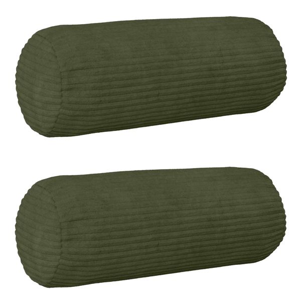 vidaXL Poťah na podložku 2 pcs HEERLEN Zelená Ø 15 x 40 cm manšestr