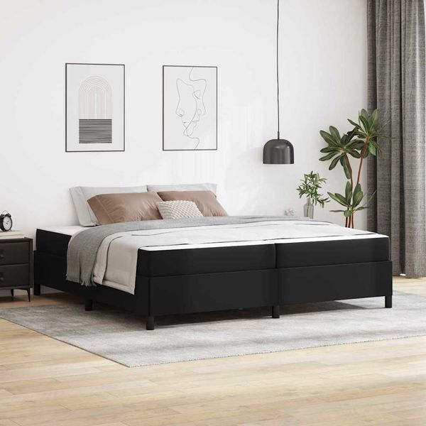 vidaXL Rám postele s matracmi Čierna 200 x 200 cm látka