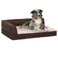 vidaXL Ergonomický matrac pre psa 60x42 cm ľanový vzhľad flís hnedý