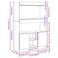 vidaXL Vysoká skrinka dymový dub 92x33x140 cm kompozitné drevo