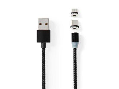 Kábel NEDIS CCGB60630BK20 USB 2v1 2m Black