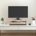 vidaXL Stojan na monitor 50x27x15 cm masívna borovica