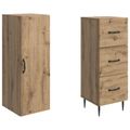 vidaXL Sada skríň 2 ks 33 x 34,5 x 90 cm Kompozitné drevo Dub artisan