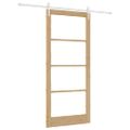 vidaXL Posuvné dvere 93 x 211 cm Masívne borovicové drevo a sklo