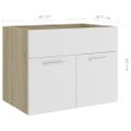 vidaXL Skrinka pod umývadlo biela+sonoma 60x38,5x46cm kompozitné drevo