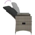 vidaXL Sklápacia záhradná pohovka 2-miestna so stolom sivá polyratan