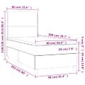 vidaXL Posteľ boxsping s matracom a LED modrá 90x200 cm látka