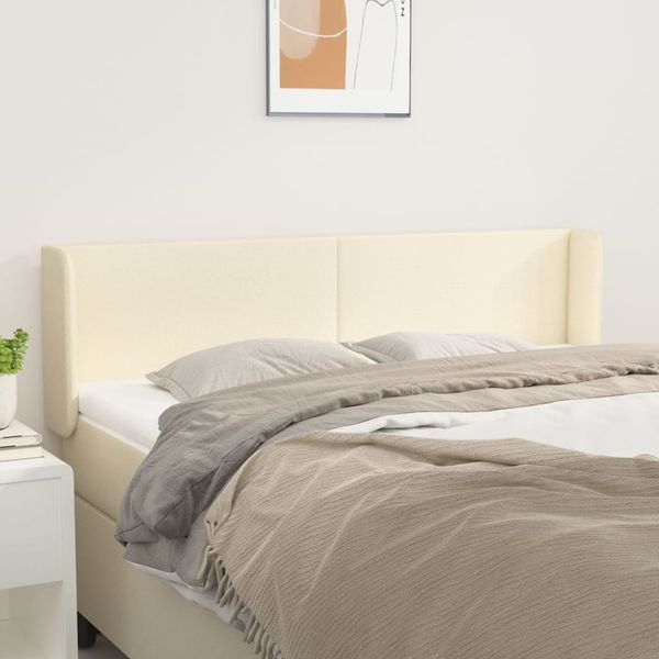 vidaXL Čelo postele so záhybmi krémový 147x16x78/88 cm umelá koža