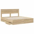 vidaXL Rám postele Sonoma dub 200 x 200 cm Inžinierske drevo