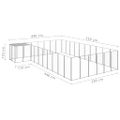 vidaXL Koterec pre psy strieborný 19,36 m² oceľ