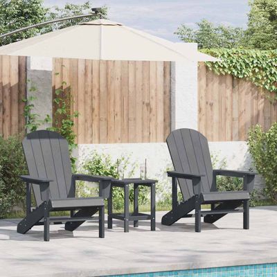 vidaXL Záhradná stolička 2 pcs Svetlosivá 82 x 74 x 92 cm Polyetylén