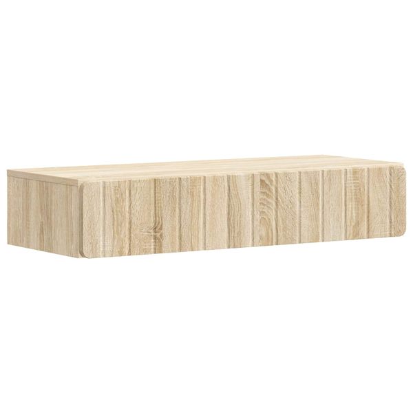 vidaXL Nástenný bočný stôl Dub sonoma 87,5 x 34,5 x 17 cm