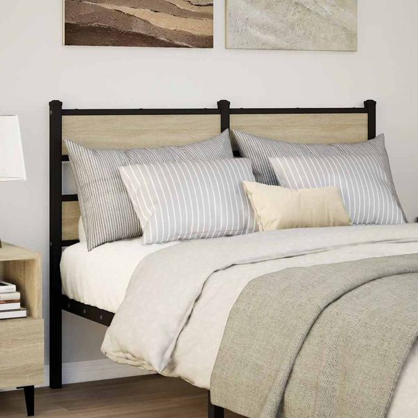 vidaXL Náhradné čelo postele, dub sonoma 120 cm, železo a kompozitné drevo