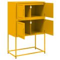 vidaXL Komoda horčicovožltá 68,5x38,5x107 cm oceľ