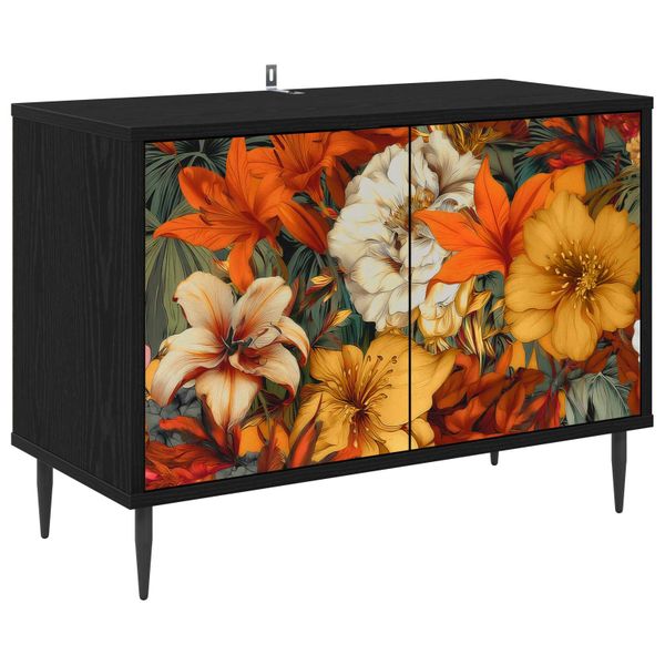 vidaXL TV skrinka GENNEP 69 x 33 x 50,5 cm Čierny dub Kompozitné drevo
