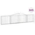 vidaXL Oblúkové gabionové koše 25ks 400x30x80/100cm pozinkované železo
