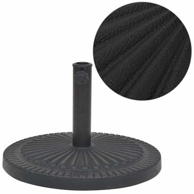 vidaXL Stojan na slnečník, živicový, okrúhly, čierny, 29 kg