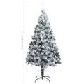 vidaXL Umelý vianočný stromček, zasnežený, zelený 210 cm, PVC