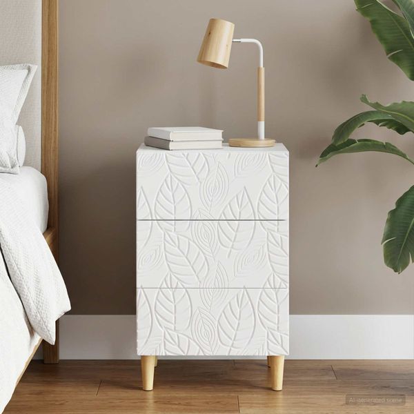 vidaXL Nočný stolík Biela 43 x 39,5 x 66,5 cm Kompozitné drevo