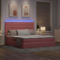 vidaXL LED úložná posteľ s matracom Ružová 200 x 200 cm Zamat