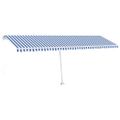 vidaXL Ručne zaťahovacia markíza s LED 600x300 cm modrá a biela