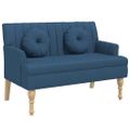 vidaXL Lavička s vankúšmi modrá 113x64,5x75,5 cm látka