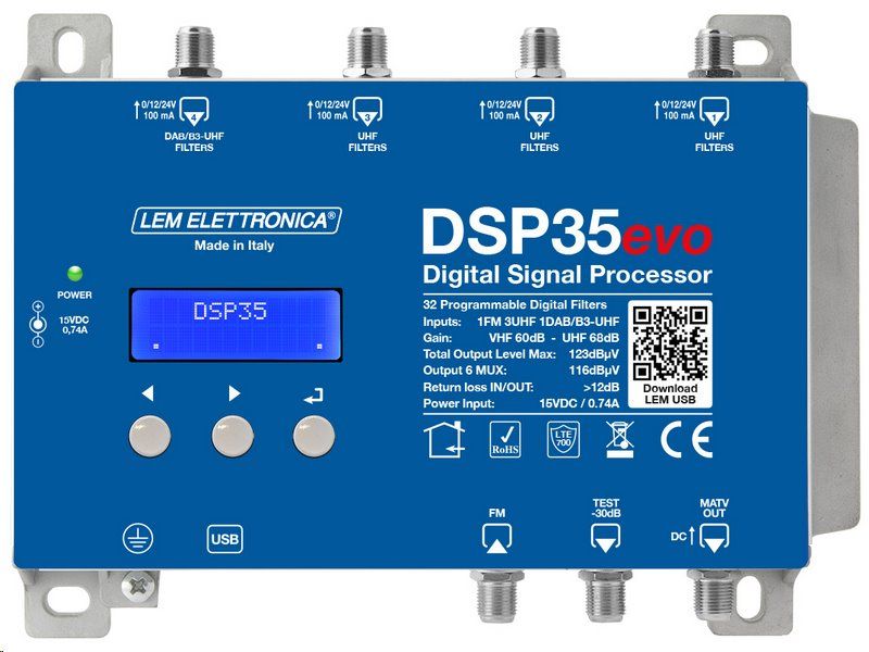 LEM DSP35evo programovateľný DVB-T/T2 zosilňovač
