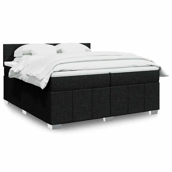 vidaXL Boxspring posteľ s matracom čierna 200x200 cm látka