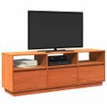 vidaXL TV skrinka voskovohnedá 140x37x50 cm masívna borovica