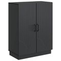 vidaXL Servírovacia skriňa Čierna 66 x 34,5 x 87 cm Kompozitné drevo