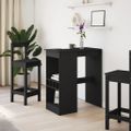vidaXL Barový stôl s policami čierny 90x47,5x103,5 cm kompozitné drevo