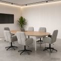 vidaXL Otáčacie stoličky k stolu 6 ks 54 x 55 x 90 cm Svetlosivá Zamat