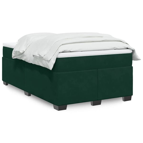 vidaXL Boxspring posteľ s matracom, tmavozelená 120x190cm, zamat
