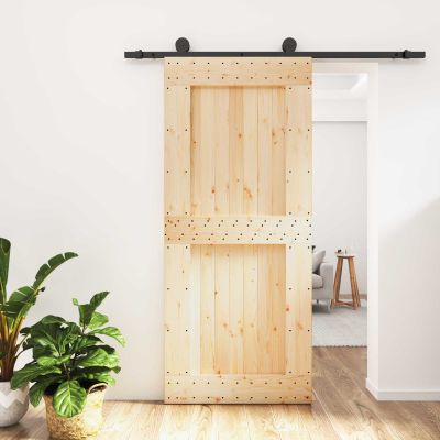 vidaXL Posuvné dvere Prírodná a čierna 90 x 210 cm